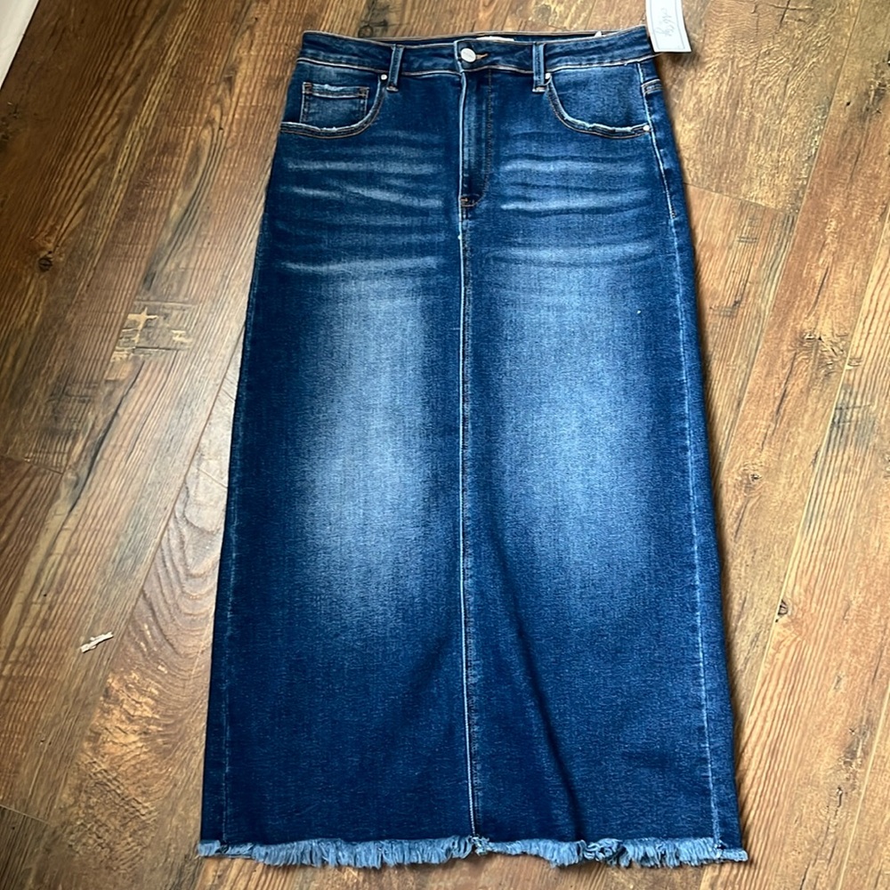 Risen jeans denim skirt
